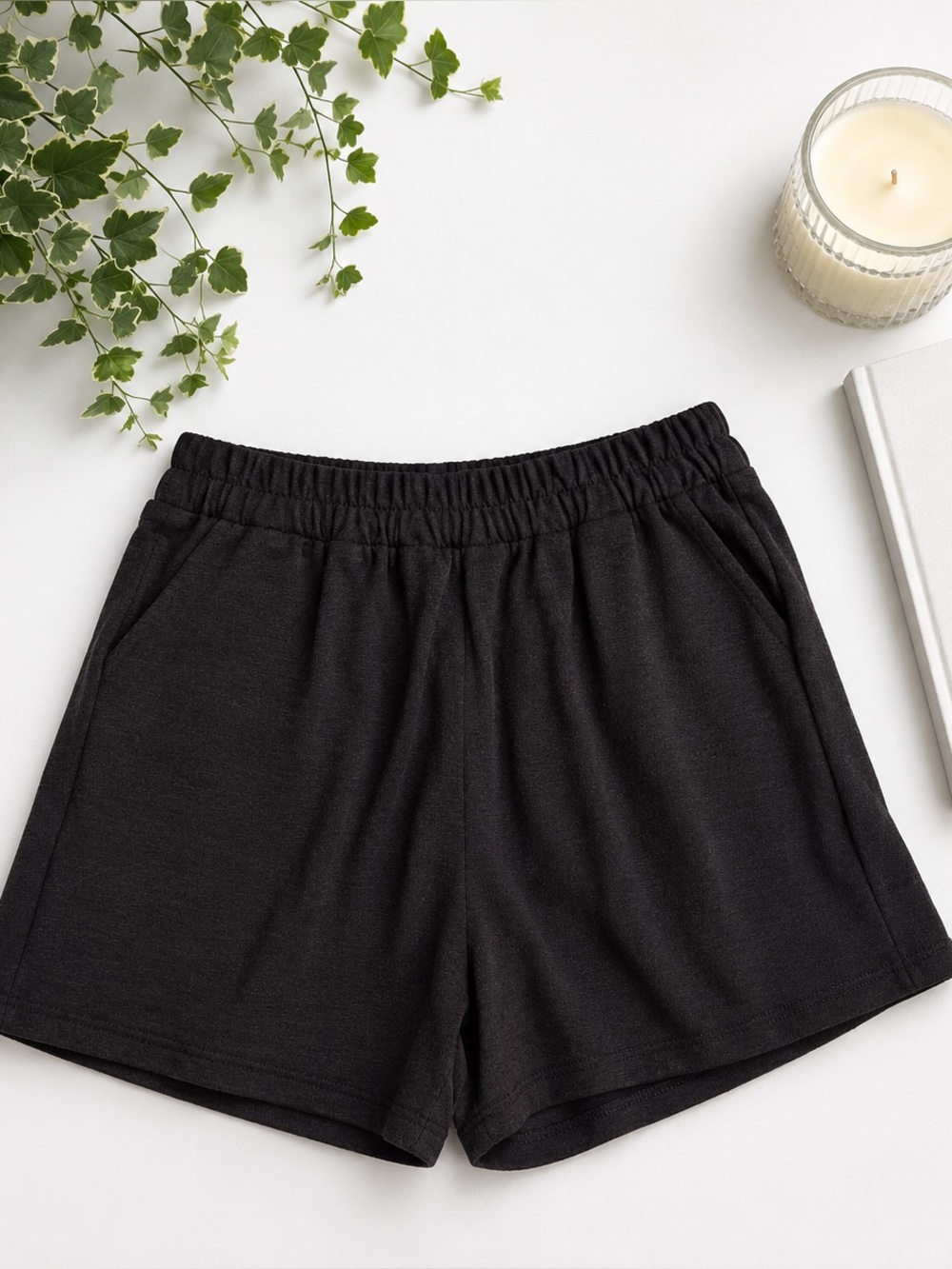 NWT Zenana Cotton Slub Shorts | Black | Lightweight Shorts | Size Small